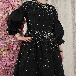 Red Valentino Black Silk Evening Taffeta Dress